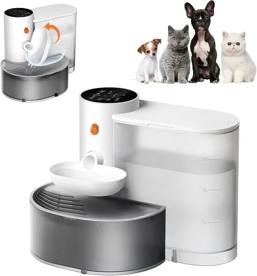 Potaroma Smart Wireless Pet Water Fountain, No Filter, 3.5L Large Capacity, Rechargeable Automatic Water Dispenser for Cats and Small Dogs, Wastewater Separation Always Fresh Water