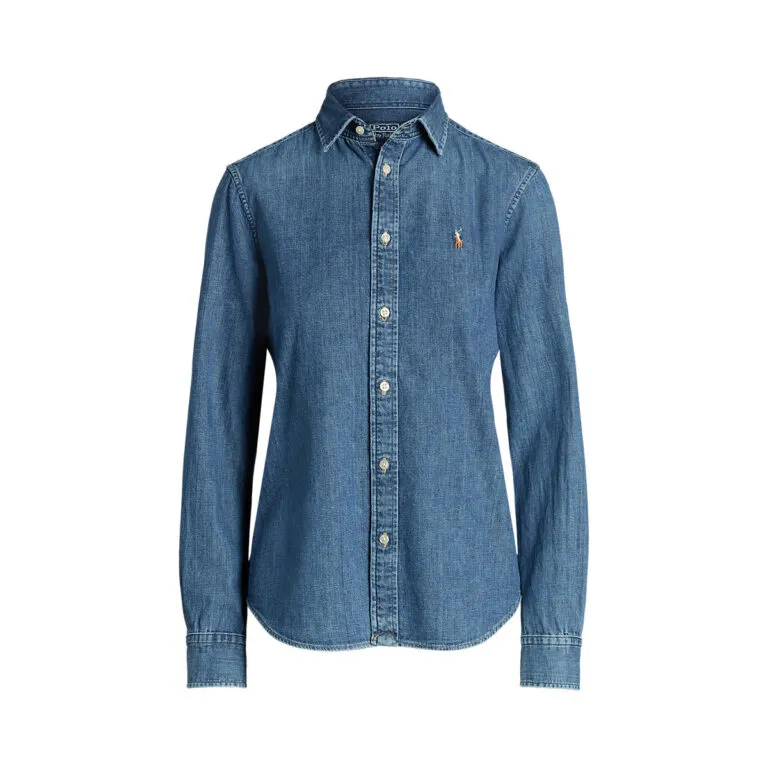 Slim Fit Denim Shirt - Blå
