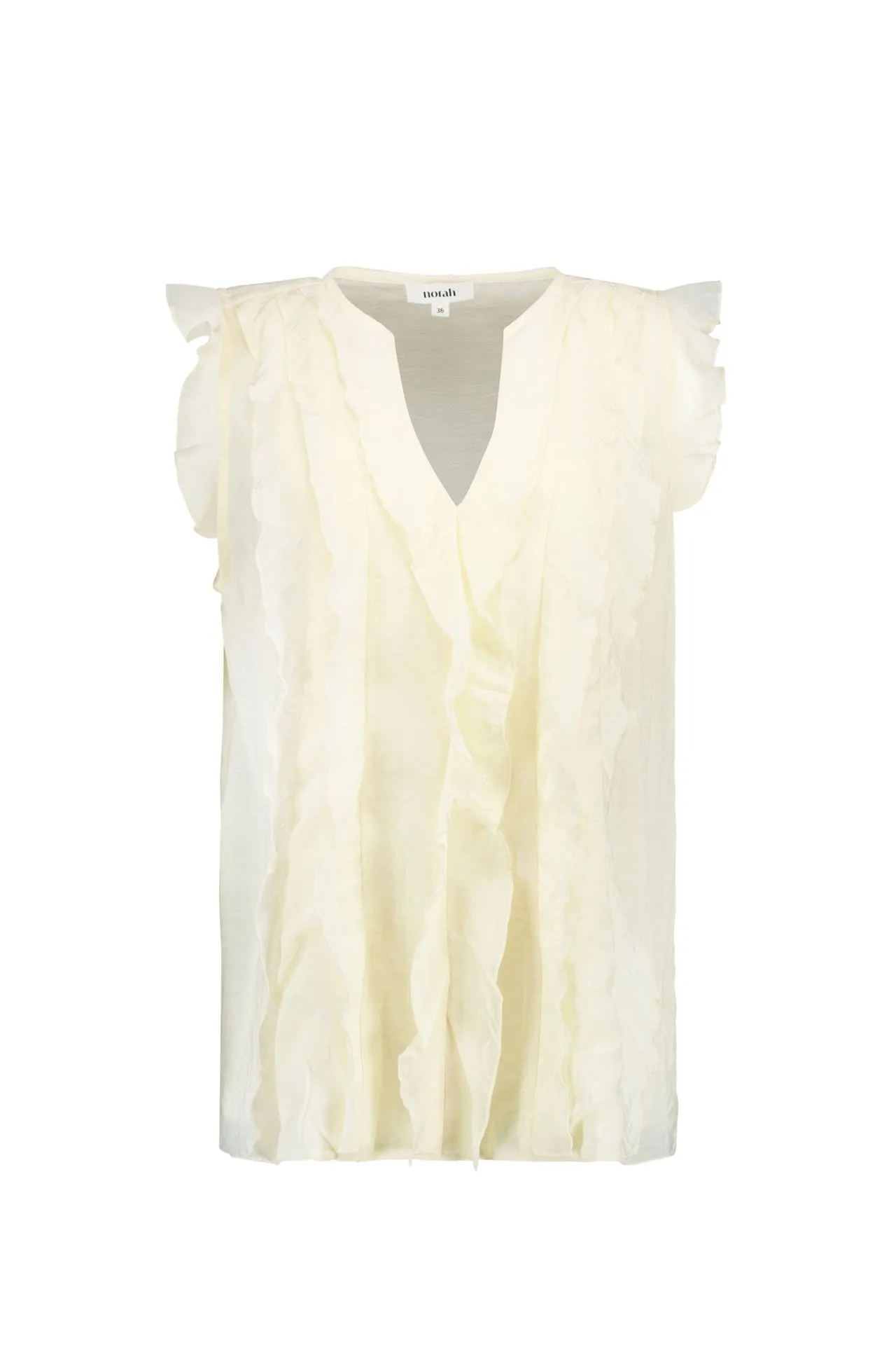 Ecru ruffle top