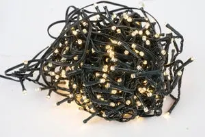 Guirnalda iluminada para árbol de 180 cm con 500 bombillas LED blanco cálido de 11 metros de iluminación para exterior a red eléctrica