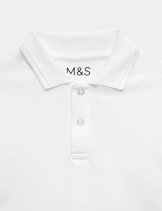2 Pack Unisex Easy Dressing School Polo Shirts (3-18 Yrs)