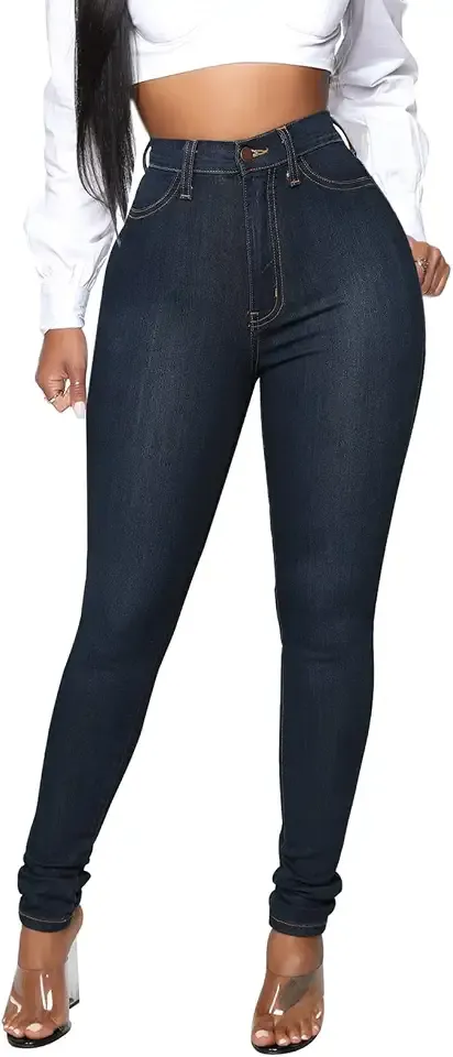 Womens Classic High Waisted Skinny Stretch Butt Lifting Jeans Slim Fit Denim Pants