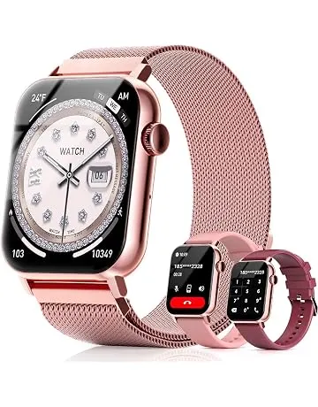 Smart Watches for Women - 1.83'' HD 2026 Fitness Tracker with Answer and Make Calls with Heart Rate Sleep SpO2 Monitor 120+ Sport Modes and IP68 Waterproof with Compatible iPhone and Android (Pink)