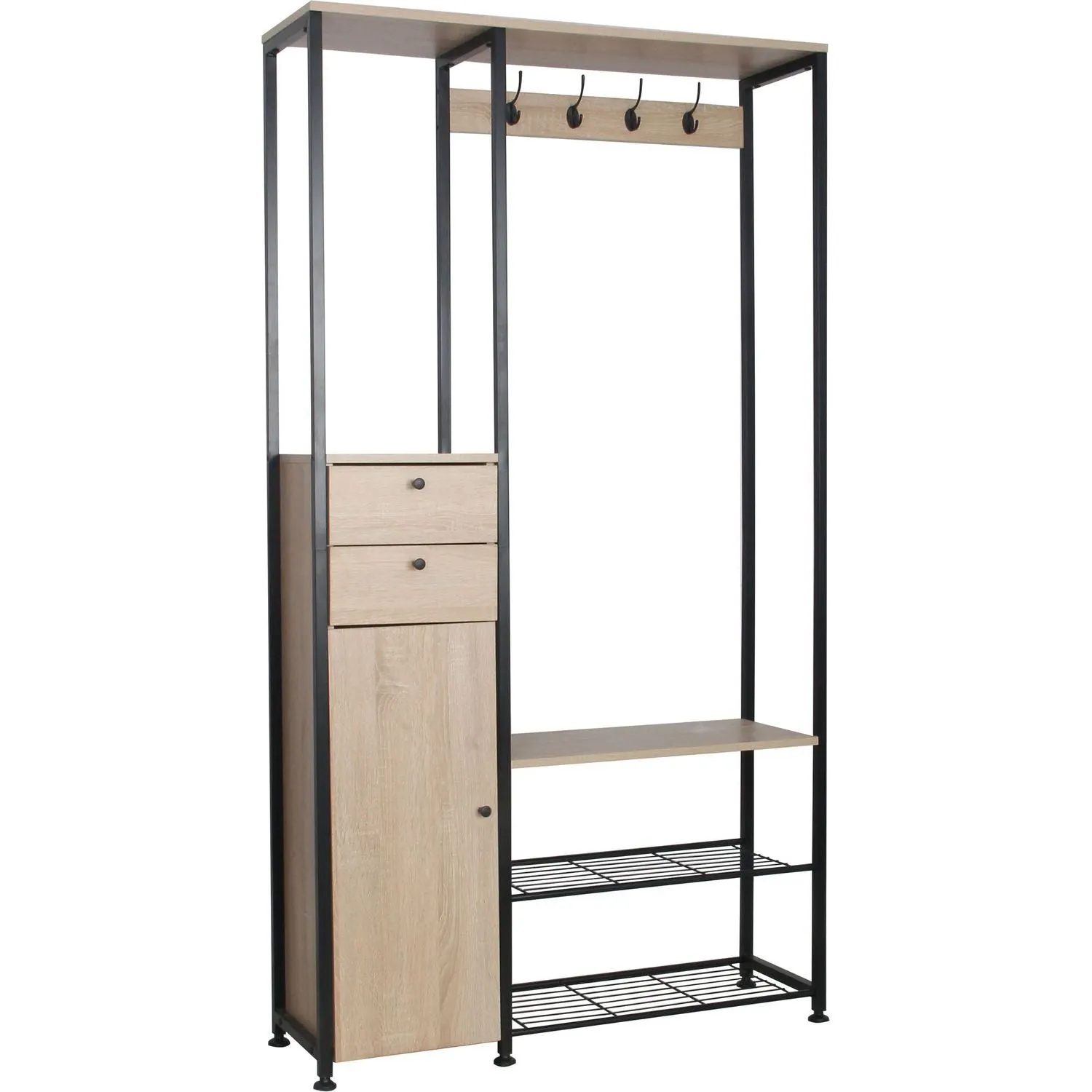 Mobile Ingresso in legno truciolare e metallo Nero Linea Hamilton