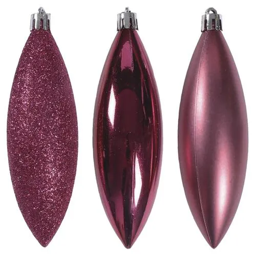 Enchanted Forest® Magenta Finial Teardrops Shatterproof Ornaments - 6 Pack