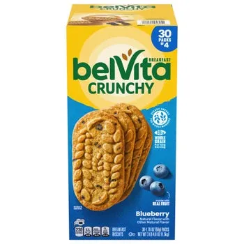 BelVita Breakfast Biscuits, Blueberry, 1.76 oz, 30-count