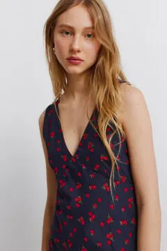 Vestido midi tirantes frutas