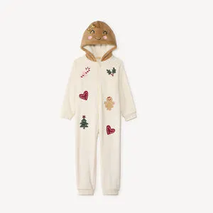 Surpyjama ludique de Noël en sherpa fille