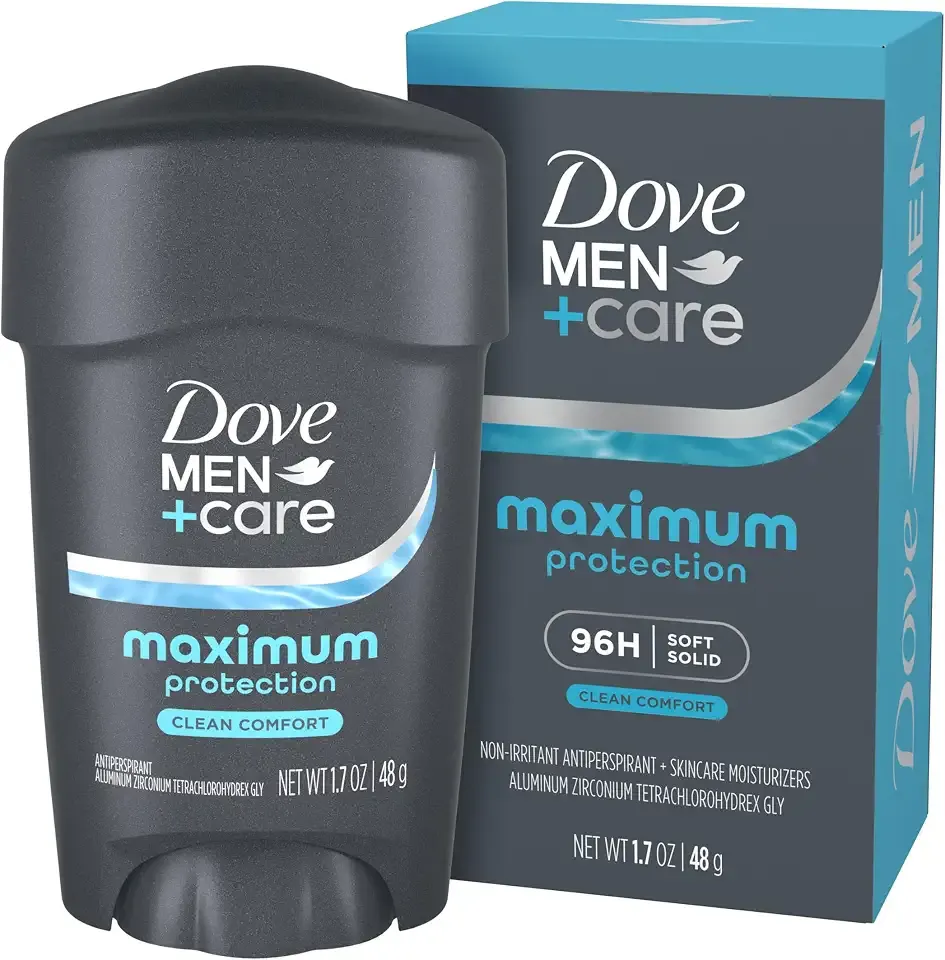 DOVE MEN + CARE Clinical Protection Antiperspirant Clean Comfort Stick for Men 96-Hour Sweat and Odor Protection Clinical Strength Antiperspirant with 1/4 Moisturizing Cream 1.7 oz