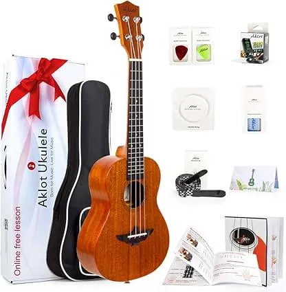Ukulele, AKLOT Concert Ukelele Solid Mahogany 23 in…
