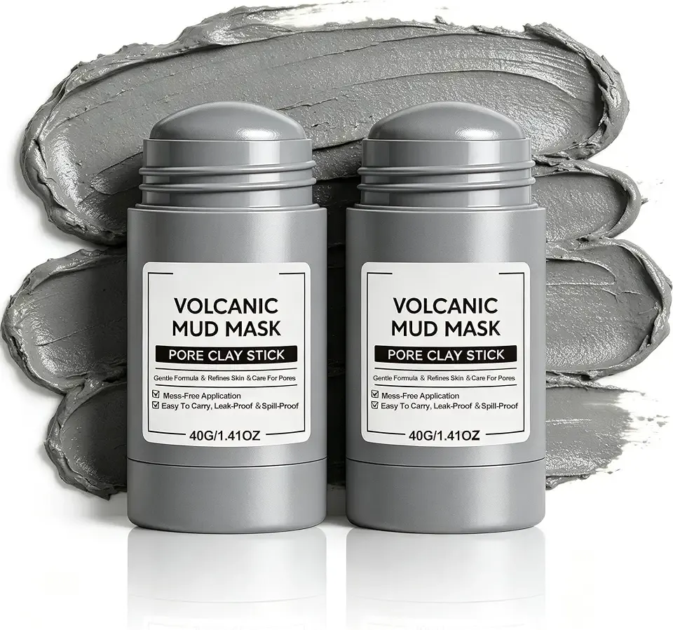 Clay Mask Stick, Kaolin Clay & Volcanic Mud Pore Minimizing Stick for Deep Cleansing, [Blackhead Remover] & Oil Control, Travel Friendly Solid Face Mask for All Skin Types, 2.82 Oz