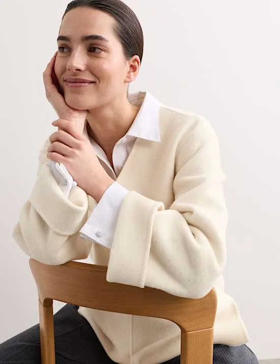 Pure Wool Double Faced V-Neck Relaxed Tunic