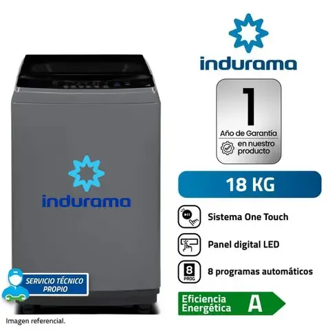 Lavadora Automática Indurama 18 Kg LRI-18DGR Color Gris Oscuro