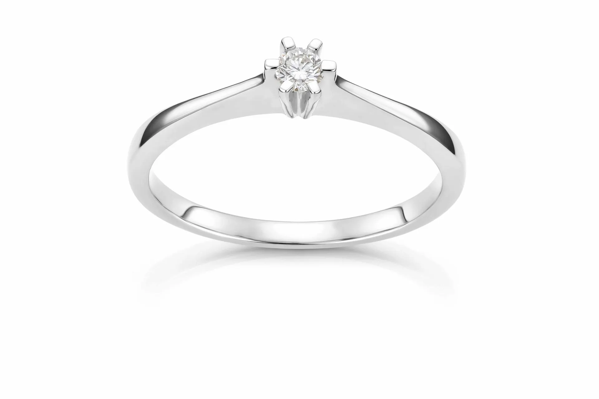 Helene diamantring i 585 hvitt gull 0,10 ct