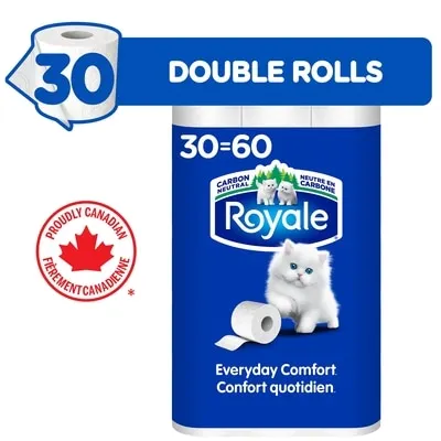 Everyday Comfort Toilet Paper, 30 Equal 60 Rolls, 242 Bathroom Tissues per roll