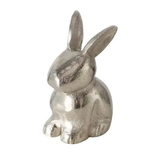 Dekofigur HASE - silber - Aluminium