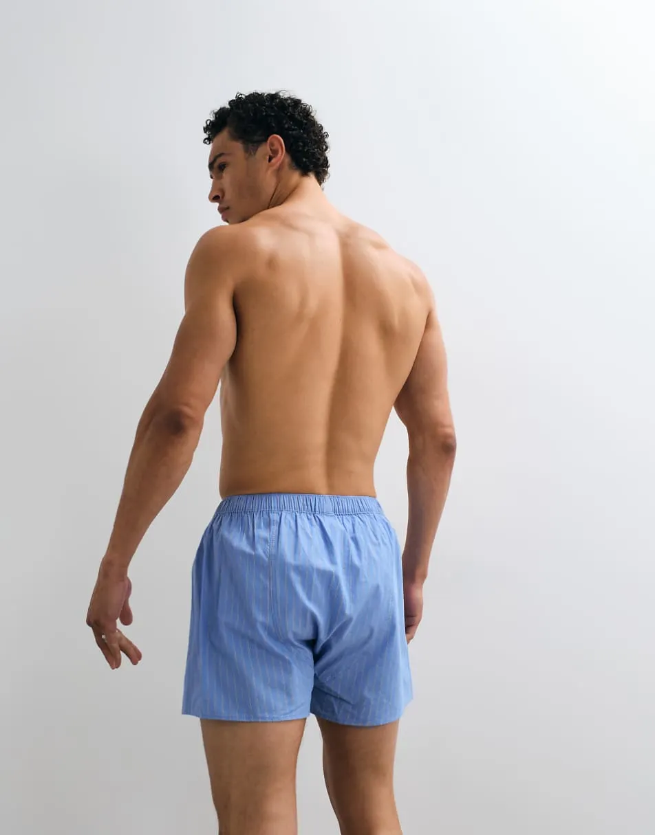ARKET pure cotton 2 pack shorts in blue stripe