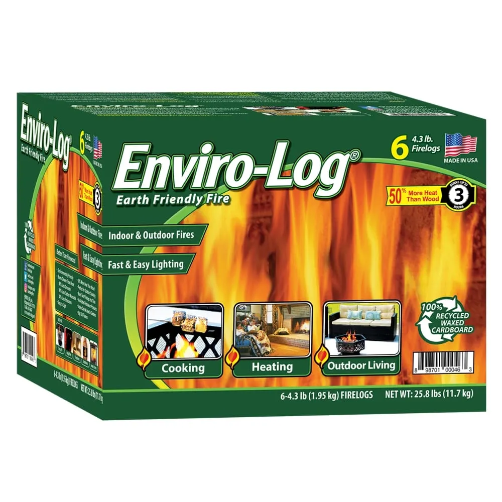 Enviro-Log Earth Friendly Fire Logs, 6 Count
