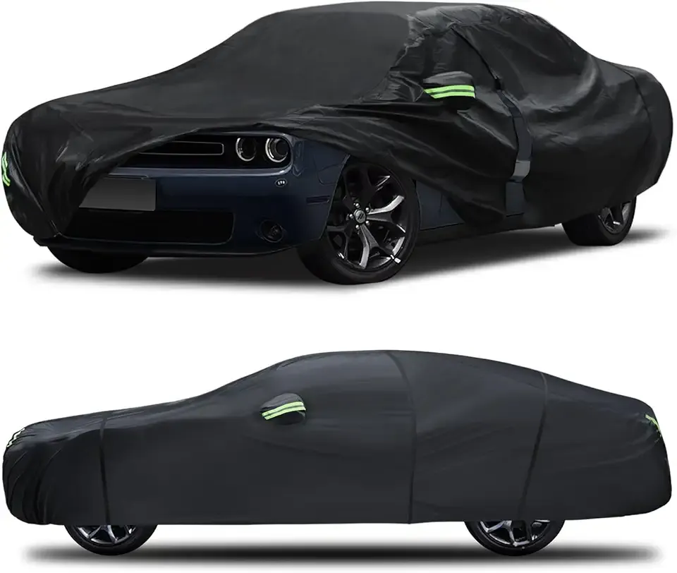 Car Cover Custom Fit for Dodge Challenger 2008-2023,6 Layers Truck Cover Waterproof All Weather for Automobiles,Outdoor Full Exterior Cover,Rain, Sun, Wind Protection,Black