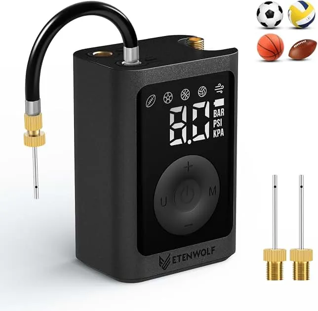 ETENWOLF P300 Plus Ball Pump, Electric Basketball Pump Inflation Deflation | with 3200 mAh Rechargeable Battery and 2 Needles, Air Pump for All Sports Balls