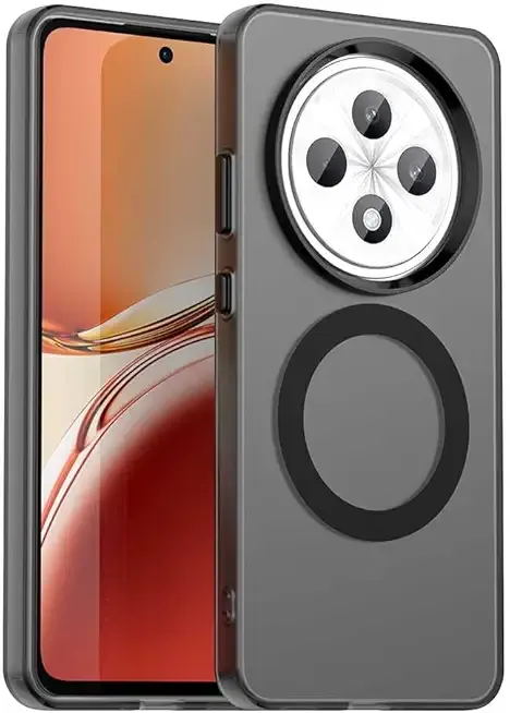 Compatible with Oppo Reno 12F 4G / Reno 12F 5G / Reno 12 FS Case Cover,Supports Wireless Charging,Shockproof Magnetic Phone Case，Compatible with Oppo F27 5G Case Black