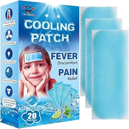20 Sheets EasYeah Kid Fever Patches for Kids Fever Discomfort & Pain Relief, Cooling Relief Fever Reducer, Soothe Headache Pain, Pack of 20 20 Sheets EasYeah Kid Fever Patches for Kids Fever Disco…
