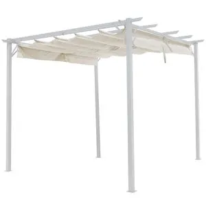Pergola da esterno con telo scorrevole 2,86 x 2,86 m