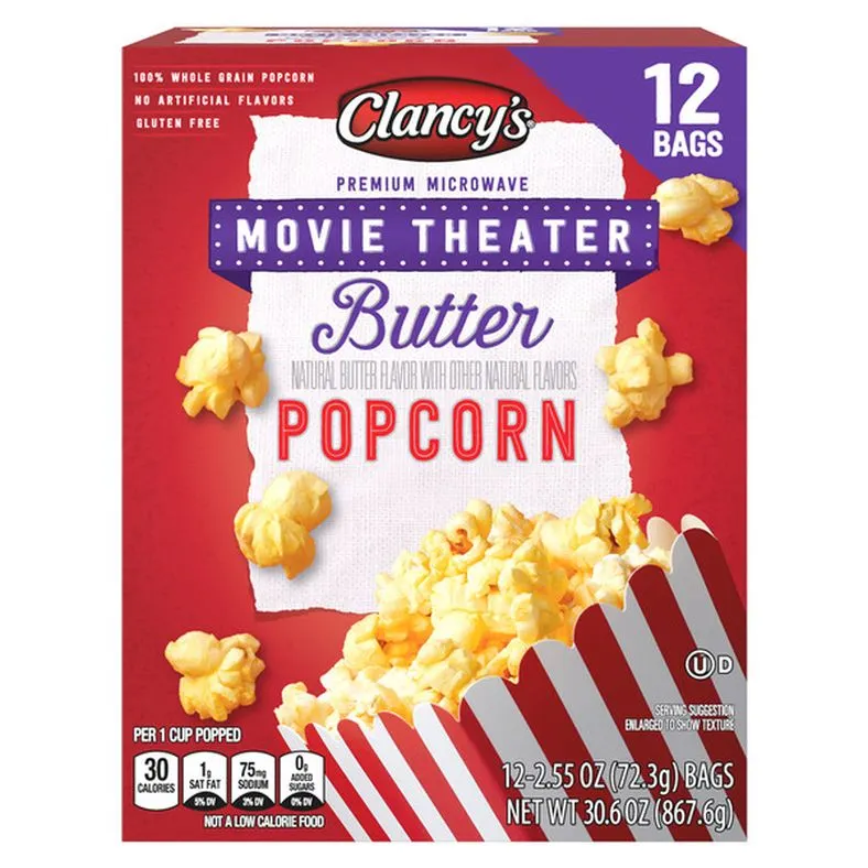 Clancy's Movie Theater Butter Microwave Popcorn