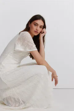 Vestido midi bordado