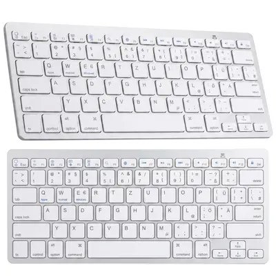 Bluetooth Tastatur Kabellose Wireless Keyboard mit Tasten QWERTY Natürliches Tippen 2,4 GHz Funkverbindung Kompatibel mit PC Notebook Laptop Retoo