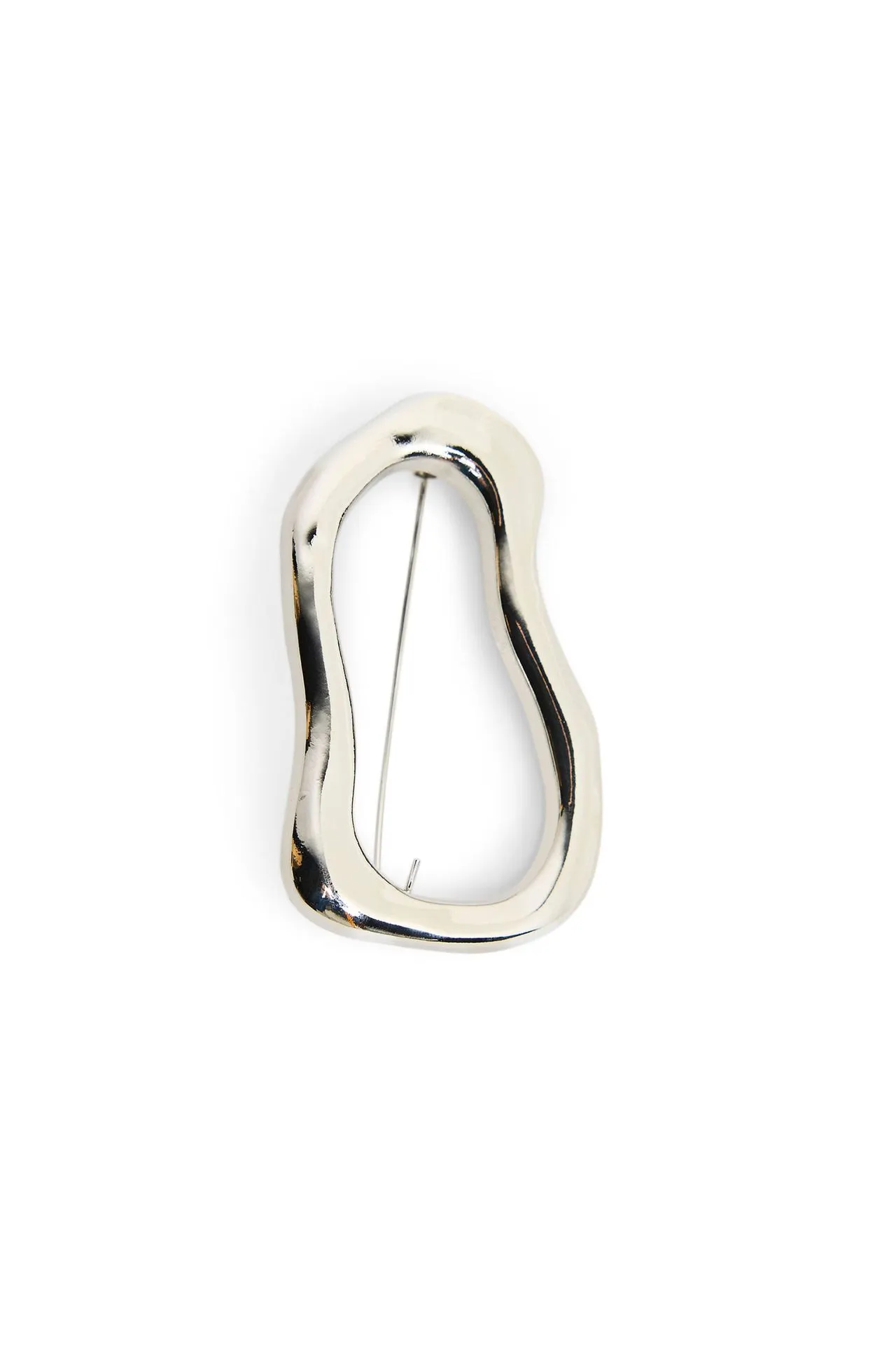 Zilverkleurige organische broche