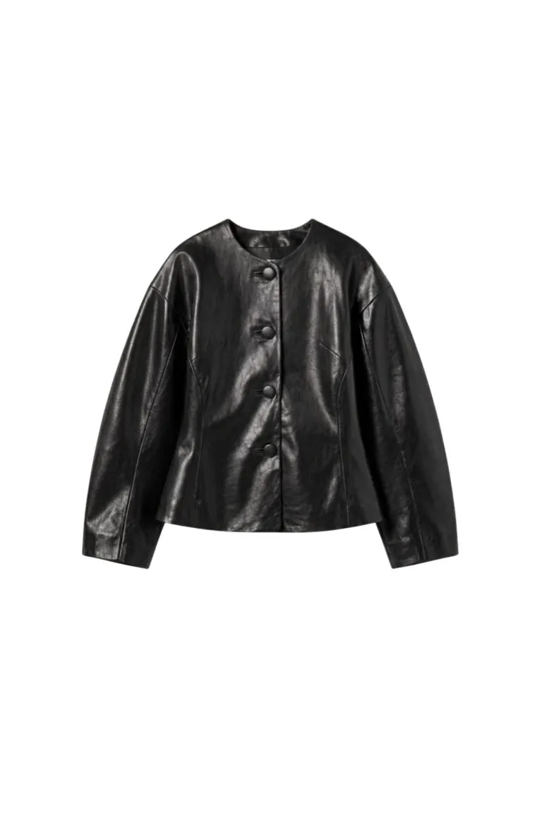 Avelie Leather Jacket - Sort