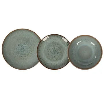 Servizio di piatti in stoneware Reactive Green 18 pezzi