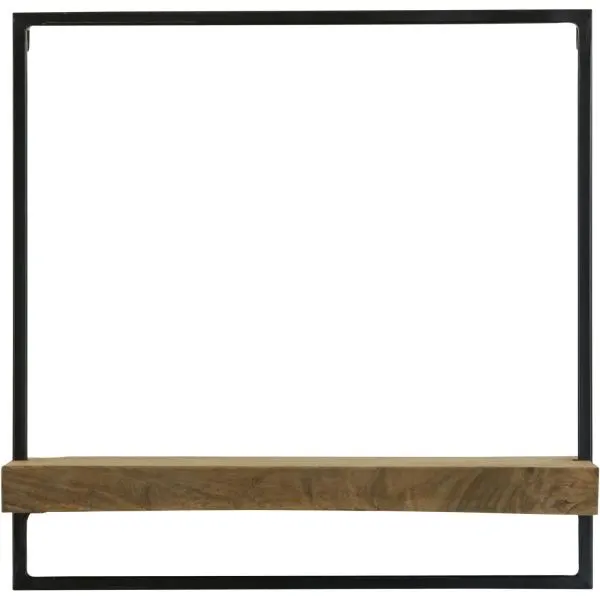 Wandplank Pardal hout metaal 50x50 cm bruin