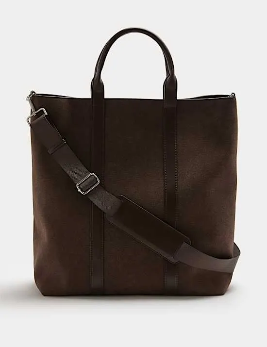 Faux Suede Tote Bag
