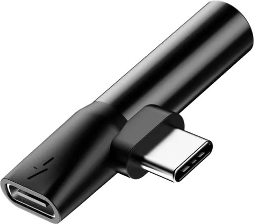 Mini Adapter Type C Port + 3.5mm Audio Jack černá