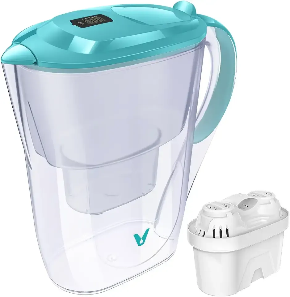 VIOMI Inno 13-Cup Water Filter Pitcher with Filter Lifespan Indicator, 4-Stage Filtration, NSF 42 Certified, Removes Chlorine Taste & Odor, Heavy Metals, Fit-in Refrigerator, 2-Month Filter Lifespan