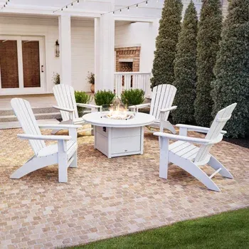 Portside 5-piece Outdoor Patio Shellback Fire Chat Set