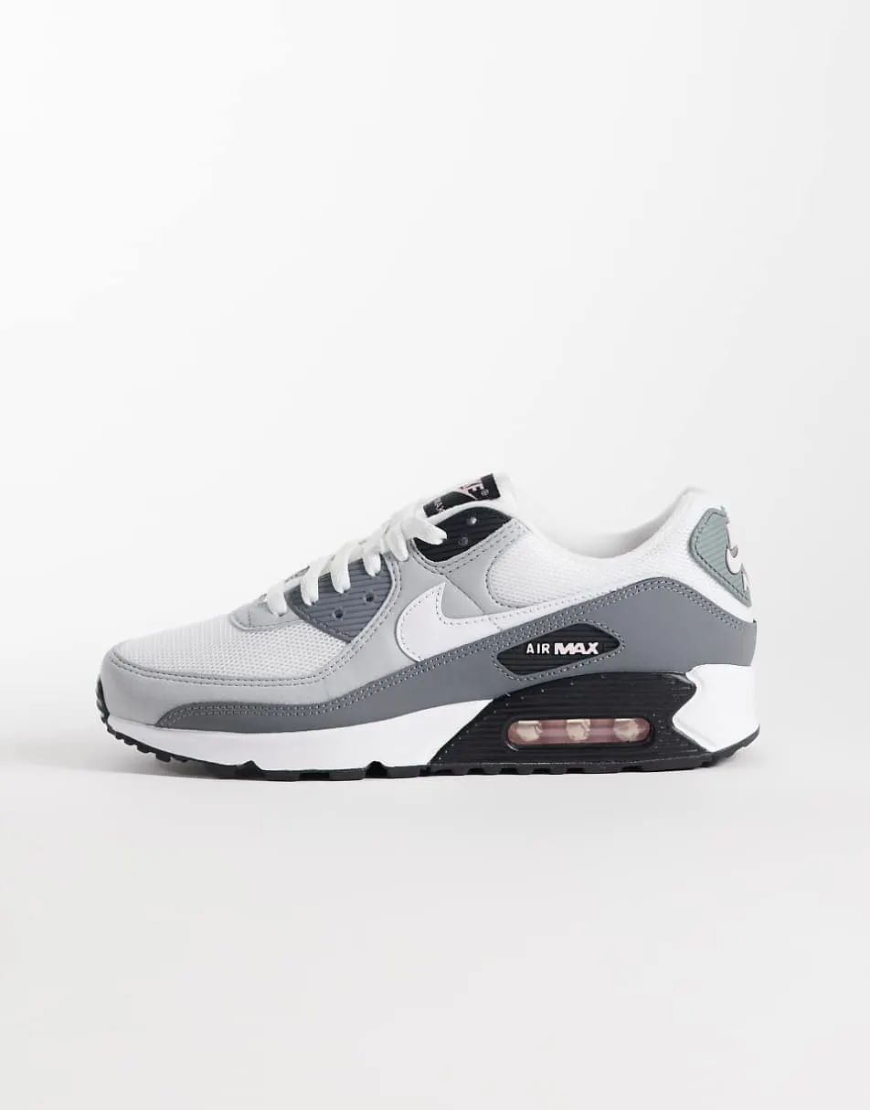 Nike Air Max 90 pink foam trainers in white and grey