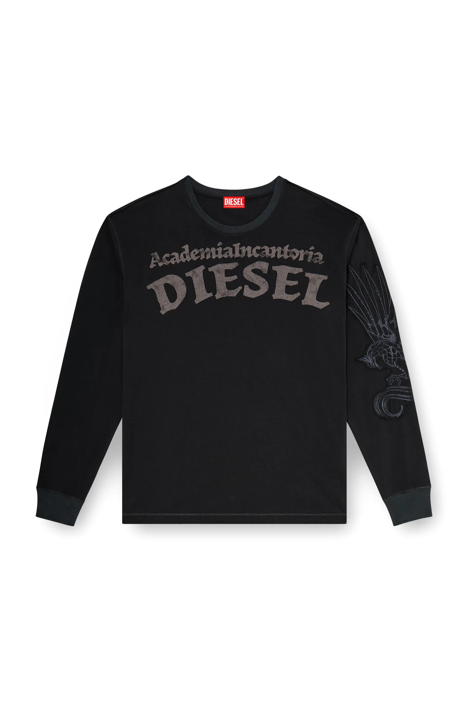 Long-sleeve T-shirt with prints and patches
