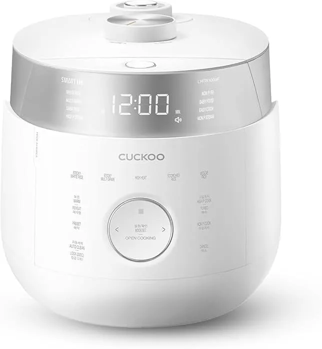 CUCKOO Twin Pressure Rice Cooker 10-Cup Uncooked / 20-Cup Cooked with Induction Heating Technology, 20 Menu Modes with Voice Guide, Large Rice Ma…
