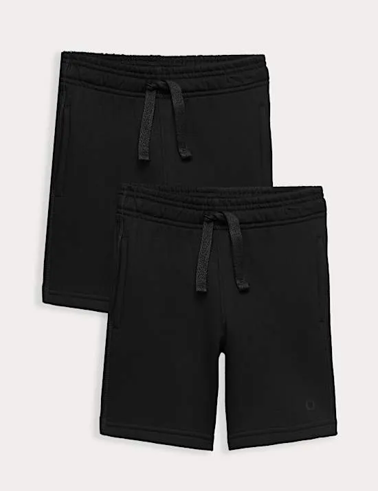 2er-Pack Unisex-Sweat-Shorts für die Schule (2–16 Jahre)