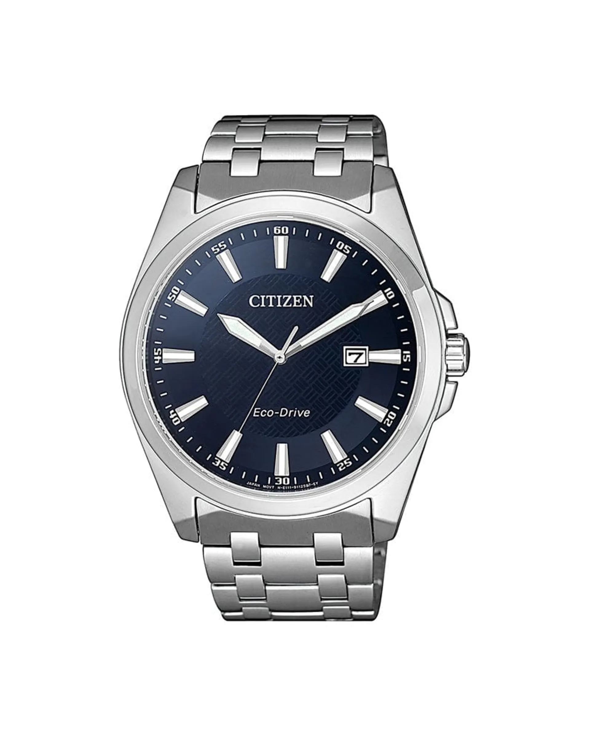 Eco-Drive herreklokke i stål med blå skive (41mm)