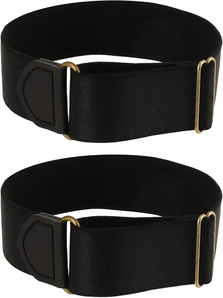 salbsever Elastic Black Arm Band Sleeve Garters Stretchy Adjustable Anti-Slip Shirt Long Sleeve Holders Armband for Men