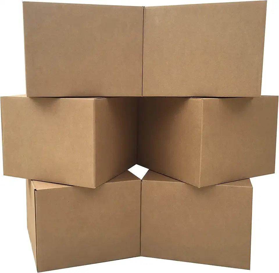 Large Moving Boxes 20'' x 20'' x 15'' (Pack of 6), Corrugated Cardboard Boxes for Packing, Shipping & Moving