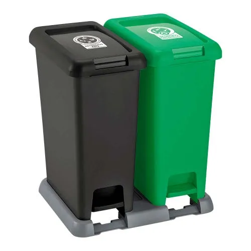 Basurero ecológico Rimax doble 40 lt verde-negro