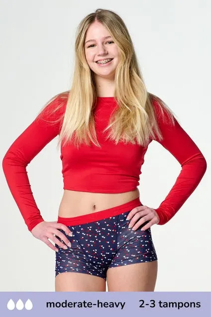 Tieners menstruatieslip boyshort moderate-heavy - Moodies
