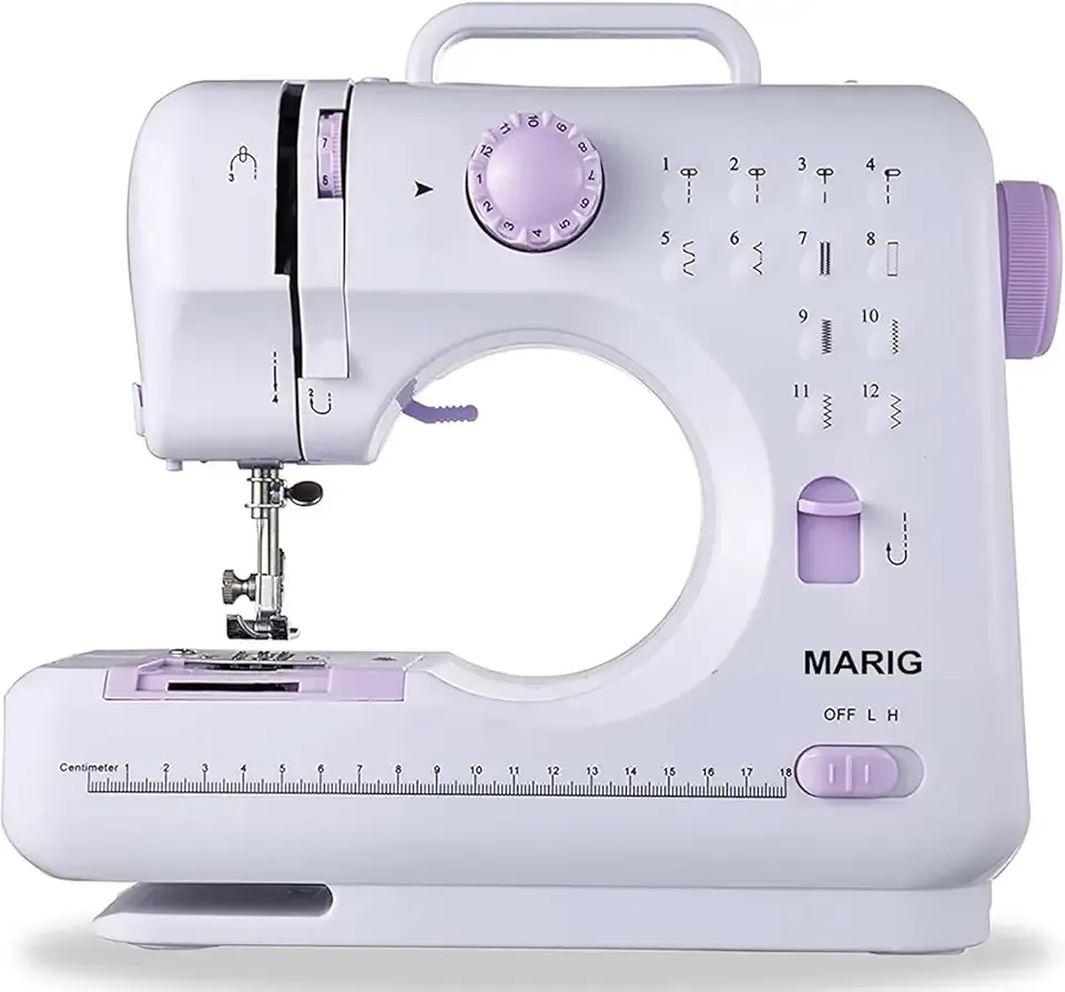 Mini Sewing Machine for Beginners Small Portable Electric Sewing Machines with 2 Speed 12 Built-in Stitch Patterns with UK Plug