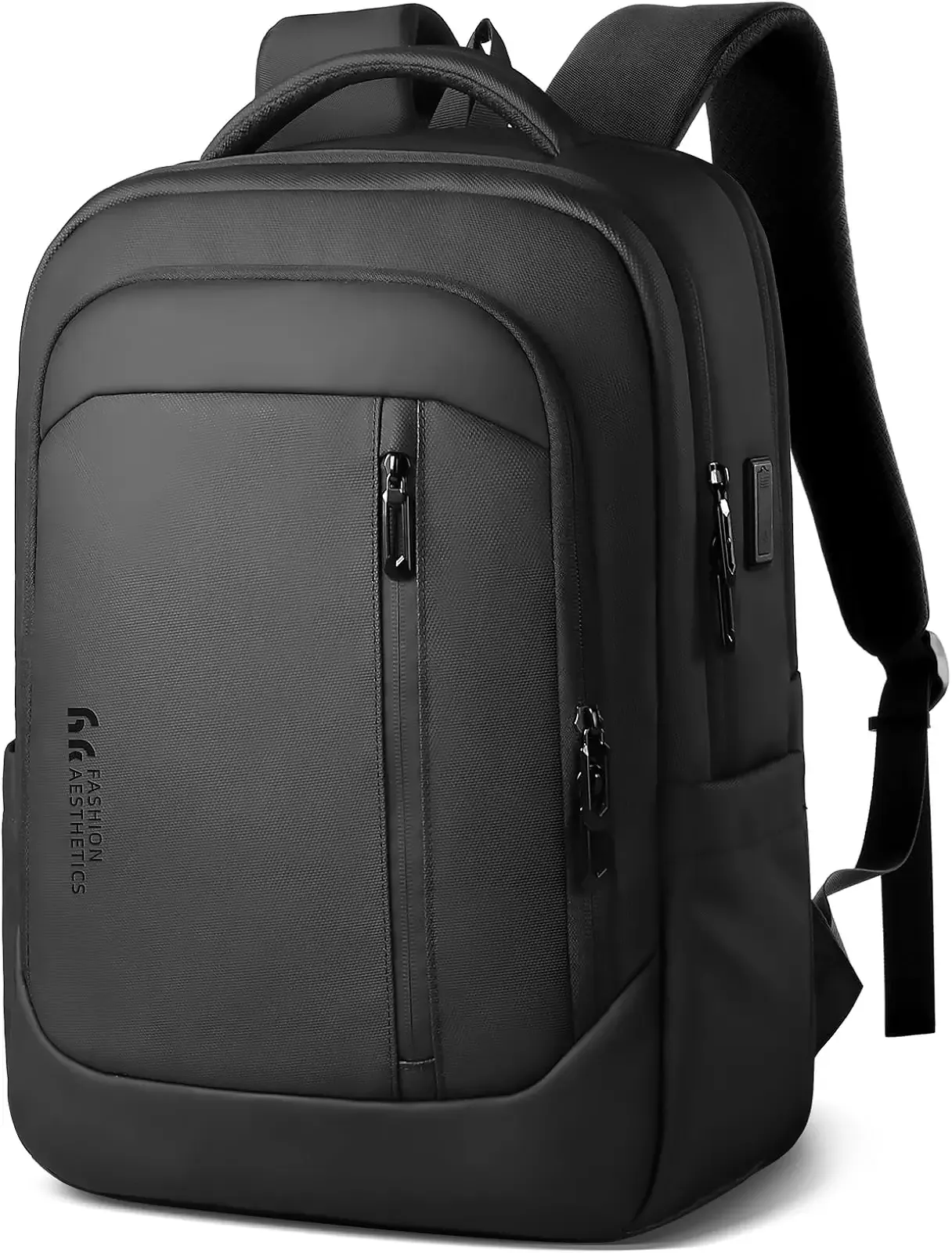 16-Inch Laptop Backpack for Men & Women, 25L with USB Charging Port | Business Work Backpack，Water Resistant Computer Bag with Anti-Theft Pocket for Travel Office Daily– Black
