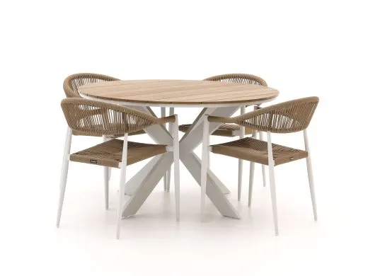 Manifesto Belpasso/Fidenza ø126cm dining tuinset 5-delig stapelbaar